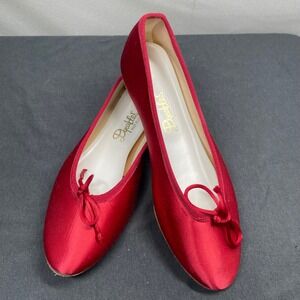 Dyeables Women Ballet Flats Red Satin Size 7 B Classic Formal Wedding Evening